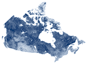 Satellite image of Canada