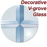 Sliding Door Decorative V-groove Glass
